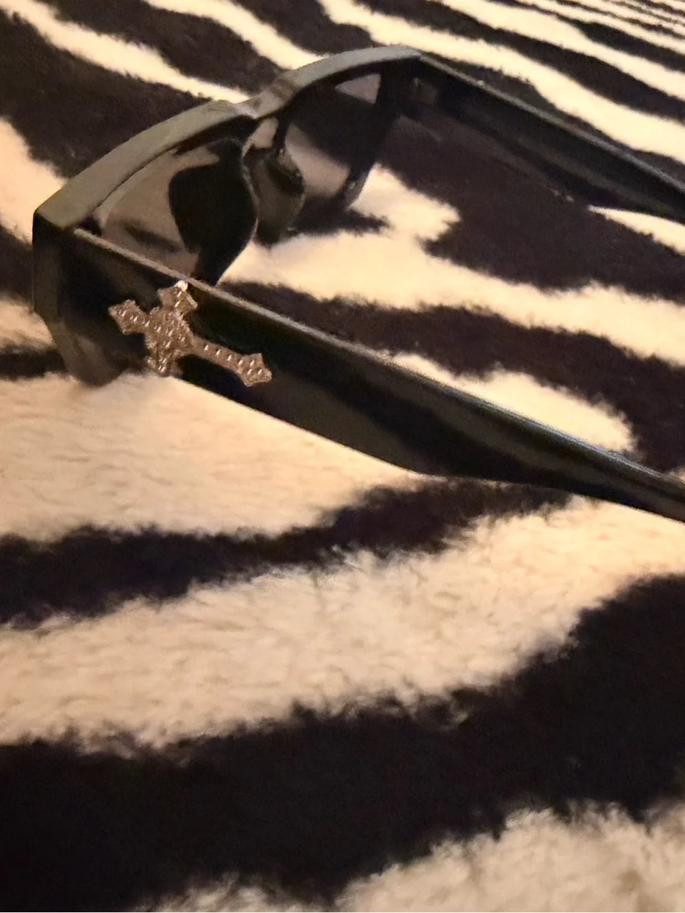 Black UNISEX Sunglasses with Cross Accent
